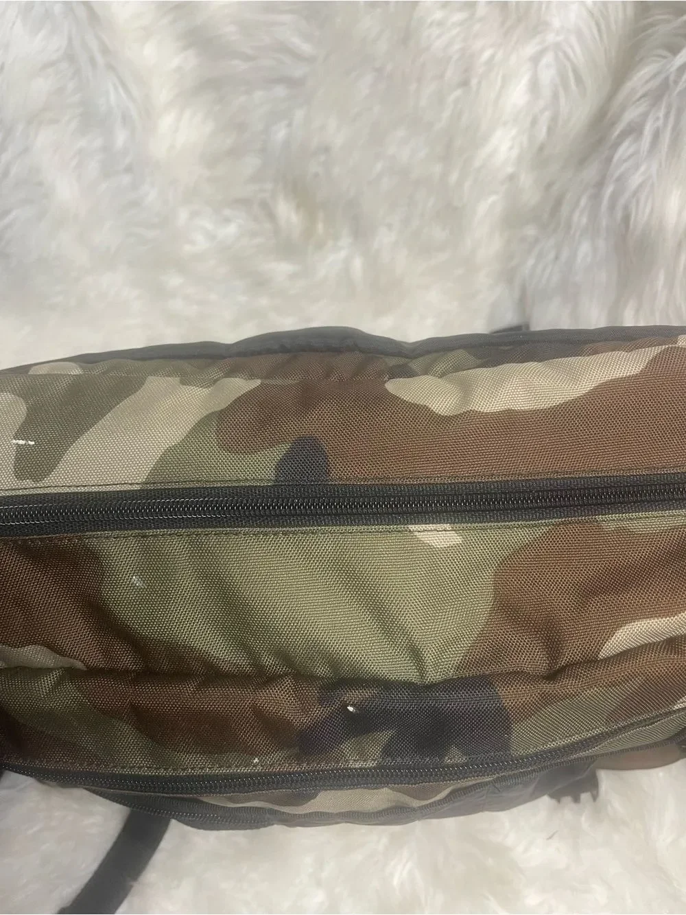 Eastpak Camo Messenger Bag in Green ,Brown & Brown padded laptop compartment.